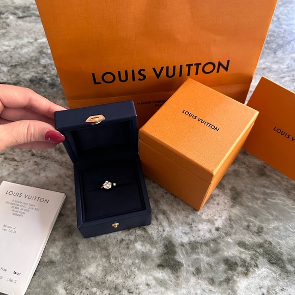 Mother of Pearl and Diamond, pink gold, Blossom Mini sun ring - Picture 4 of 11